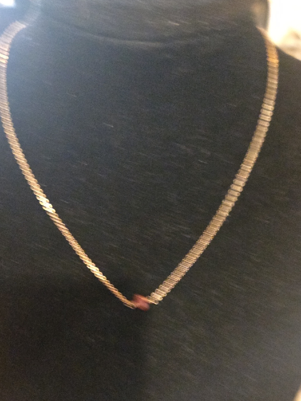 Sterling Silver Necklace with Small Faceted Stone Accent Bead